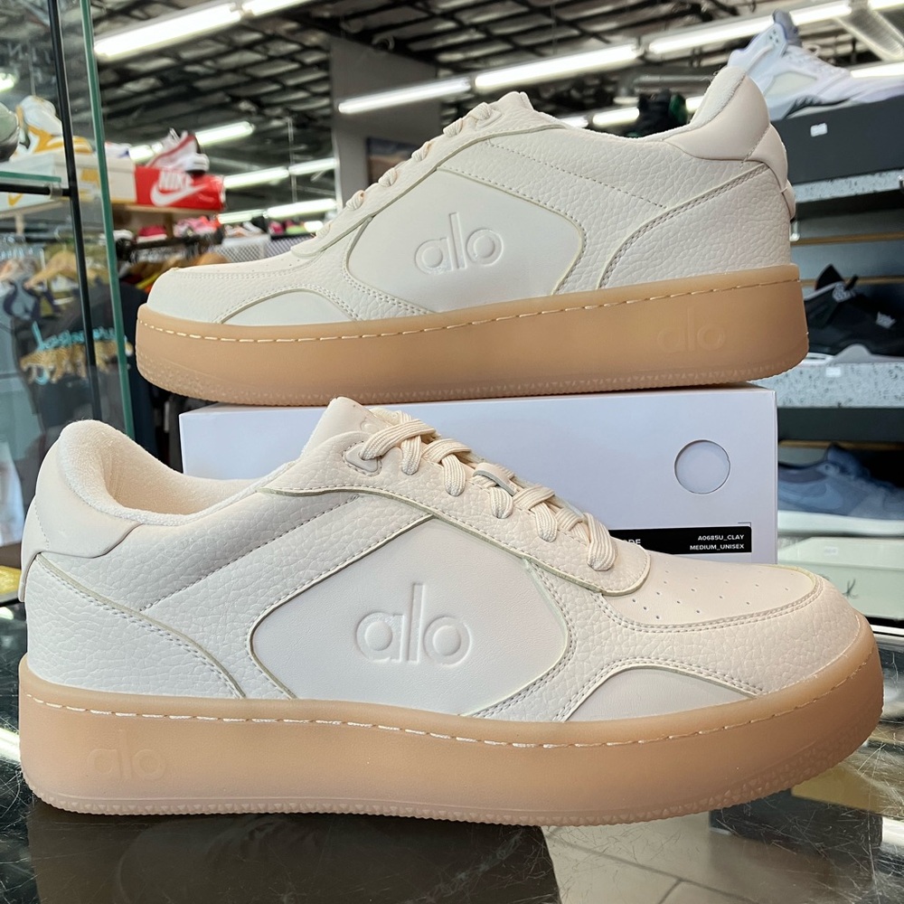 ALO Yoga Cream and Tan Sneakers